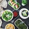 12 Pieces- Heavy Duty Disposable Plastic Serving Utensils, Four 10” Spoons and Forks, Four 6-1/2” Tongs,Clear